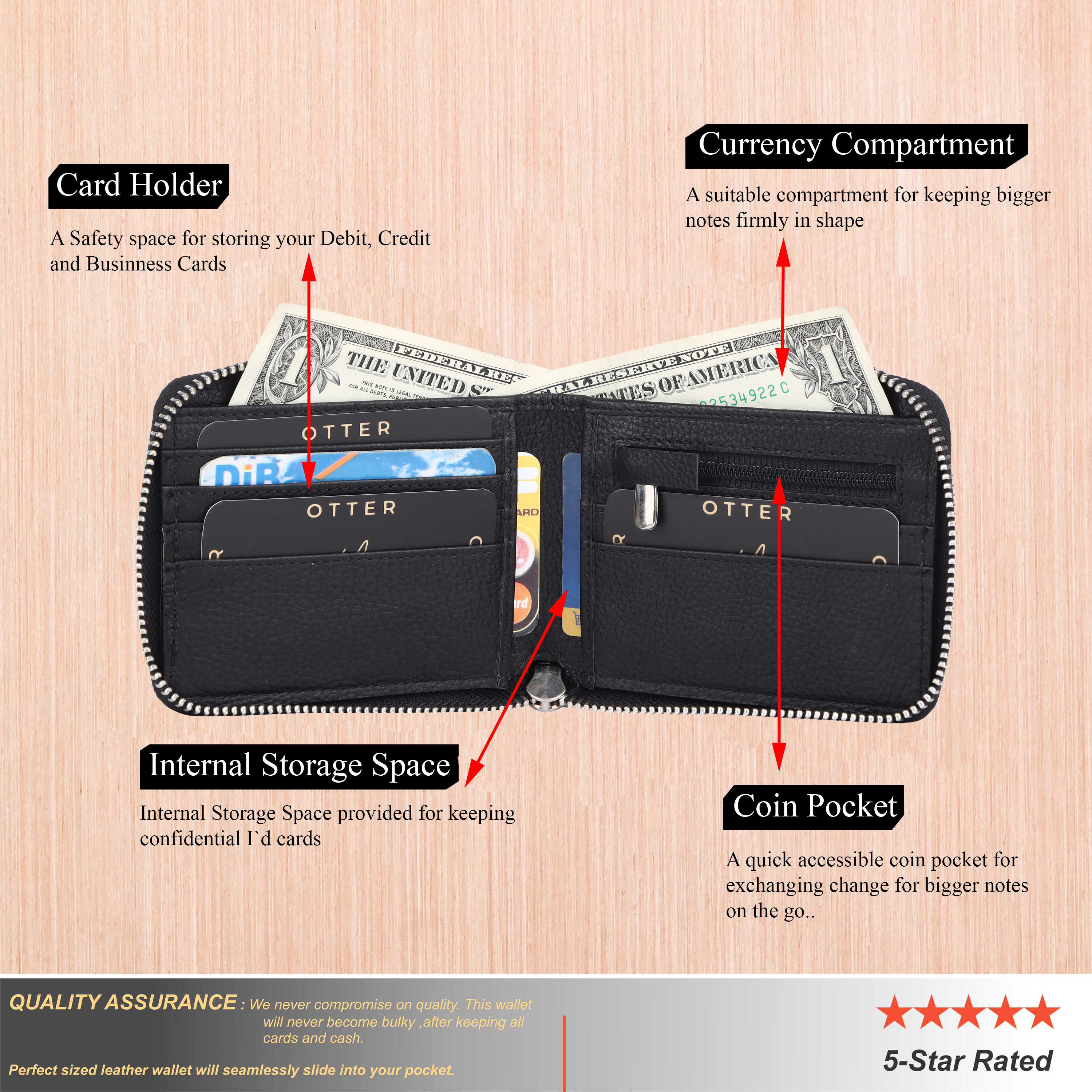 Genuine Leather Wallet in Black